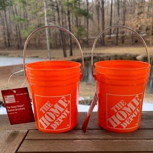NWT| 2 Home Depot Orange Mini Buckets